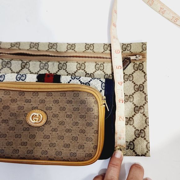 2 Authentic Vintage gucci 80s rare pouches bags clutches pieces - Picture 10 of 16